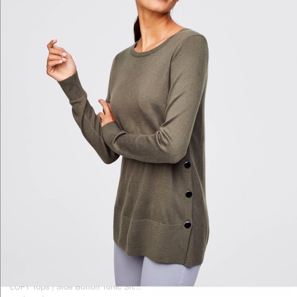 Loft Side Button Tunic Sweater 